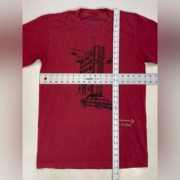 Lavi NYC Graphic T-shirt Men Small Oversized Red Short Sleeve - Picture 6 of 6